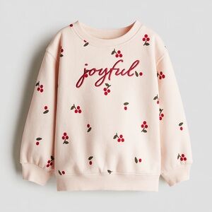H&M Pink Christmas Joyful Sweatshirt